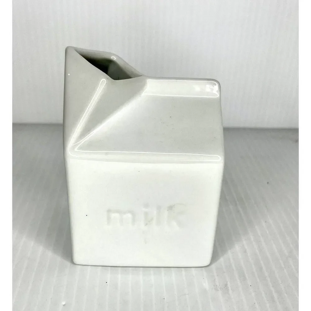 Milk Carton Vitrified Porcelain Creamer Container
